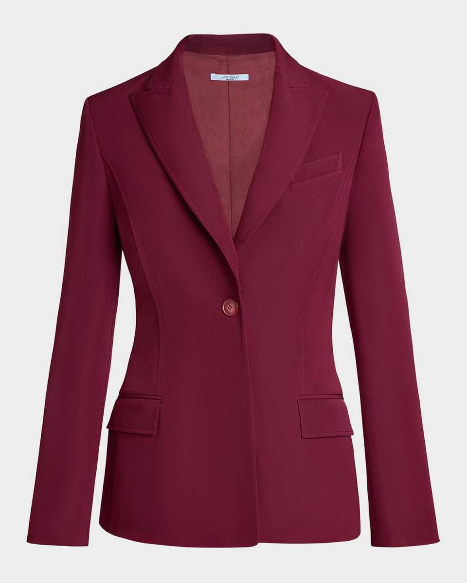 Jess One-Button Soft Stretch Crepe Jacket